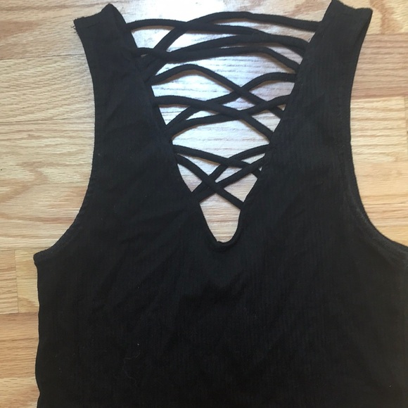 NWOT LA Hearts black cropped tank - Picture 2 of 3